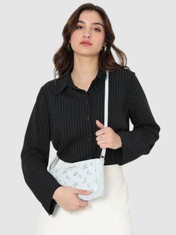 Caprese - Womens Merida Small Sky Blue Floral Print Sling Bag