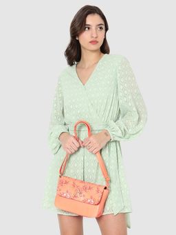 Caprese - Womens Snow Small Coral Floral Print Sling Bag