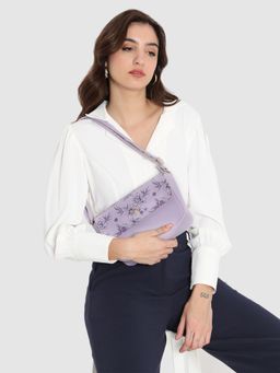 Caprese - Womens Snow Small Lavender Floral Print Sling Bag