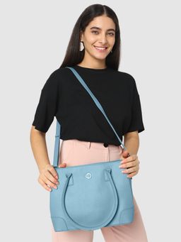 Caprese - Womens Milan Satchel Medium Blue Solid Satchel