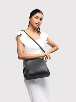 Caprese - Womens Milan Satchel Small Black Solid Satchel