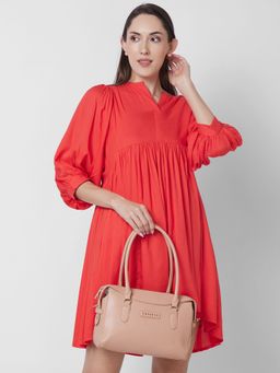 Caprese - Womens Vienna Satchel Small Pink Solid Satchel