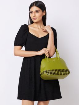 Caprese - Womens Zeta Satchel Medium Green Quilted Satchel