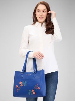 Caprese - Womens Erica Medium Blue Floral Office Handbag