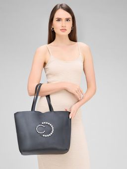 Caprese - Womens Cloud Medium Black Solid Office Handbag