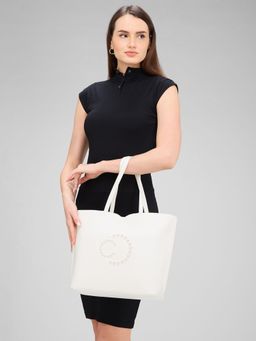 Caprese - Womens Cloud Medium White Solid Office Handbag