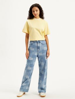 Levi's - Women Printed Blue Loose Cotton Jeans