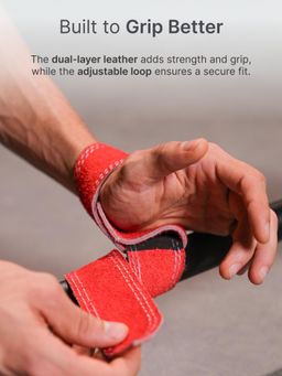 CULT - Unisex Weight Lifting Straps Leather - Maroon