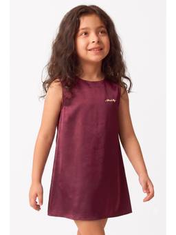 Allen Solly - Girls Maroon Solid Casual Dress