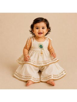 BYB Premium - Girls Off White Kurta And Sharara