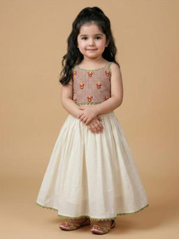 BYB Premium - Girls Hand Embroidered Cotton Lehenga And Choli
