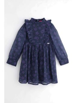 One Friday - Girls Star Print Full Sleeve Dress