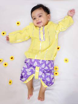 KID1 - Sunshine Yellow Kurta And Dhoti