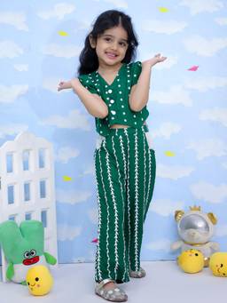 KID1 - Girls Green Embroidered Co-Ord Set