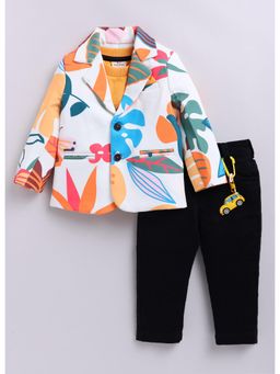 Little Collars - Boys Multi-Color Fun And Bright Blazer, T Shirt And Trouser