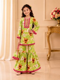 TWISHA - Girls All Over Printed Kurta And Sharara