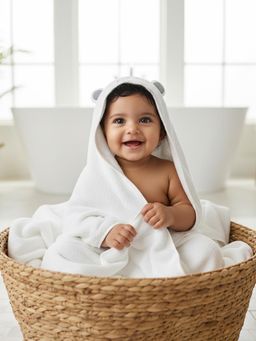 Baby Moo - White Cotton Solid Towel