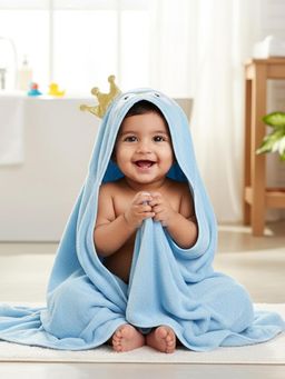 Baby Moo - Blue Cotton Solid Towel