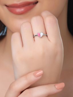 Yellow Chimes - Pearl Pink Heart Shaped Finger Ring (7)