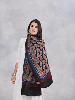 Fabindia - Black Modal Ajrakh Printed Stole