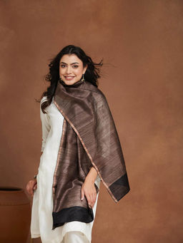 Fabindia - Brown Silk Hand Woven Stole