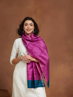 Fabindia - Pink Silk Hand Woven Stole