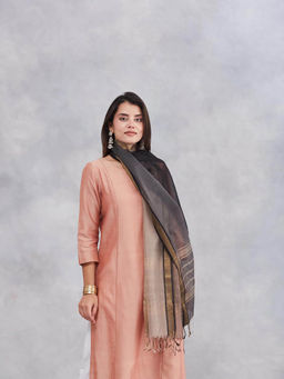 Fabindia - Grey Cotton Silk Blend Stole