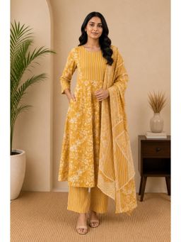 SILSELAH - Mustard Ethnic Kurta with Palazzo and Dupatta