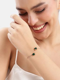 Estele - Rose gold CZ Cuff Kada - Stylish Jewellery