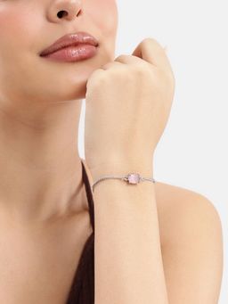 Estele - Rhodium AD Charm Adjustable Bracelet