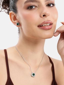 Estele - Timeless CZ Necklace Set in Rhodium