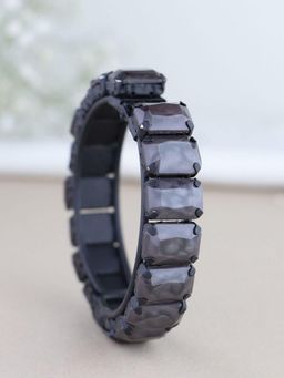 I Jewels - Adjustable Stylish Beads Fashionable Grey Bracelet For Women