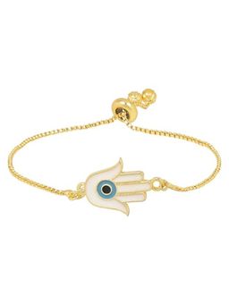 I Jewels - Stylish Gold Plated Adjustable Evil Eye Bracelet For Women