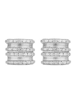 I Jewels - Silver Plated Ethnic Stylish Latest Fashion Bangles Set For Women (Pack of 24) (2.4)