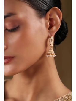 Biba - Women Off White Brass Jhumka