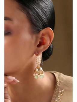 Biba - Women Mint Green Brass Jhumka