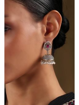 Biba - Women Dark Pink Brass Jhumka