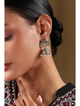 Biba - Women Green Brass Jhumka