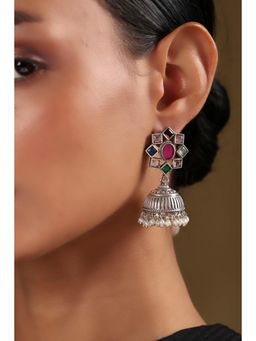 Biba - Women Multi-Color Brass Jhumka