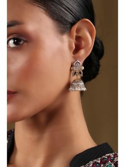 Biba - Women Oxidised Gold Brass Jhumka