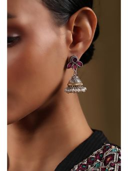 Biba - Women Dark Pink Brass Jhumka