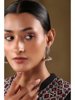 Biba - Women Oxidised Gold Brass Jhumka