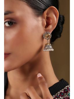 Biba - Women Oxidised Gold Brass Jhumka