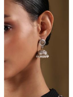 Biba - Women Oxidised Gold Brass Jhumka