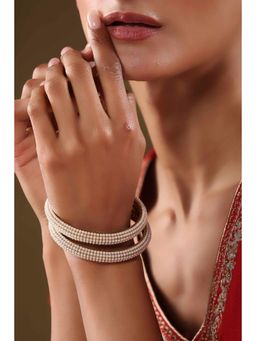 Biba - Women Pearl Alloy Bangles (Pack of 2)