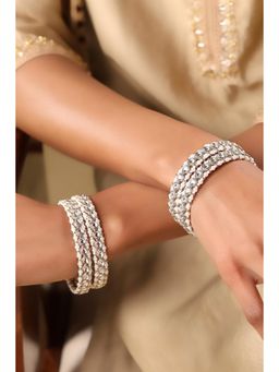 Biba - Women Pearl Alloy Bangles (Pack of 4)