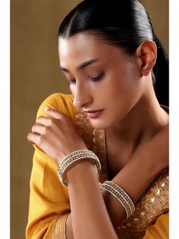 Biba - Women Gold Alloy Kadas (Pack of 2)