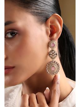 Biba - Women Light Pink Alloy Drop and Danglers