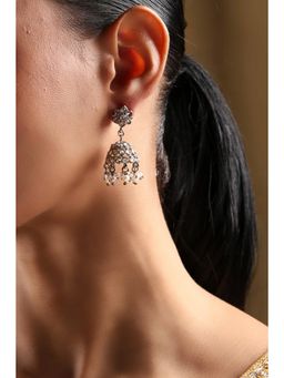 Biba - Women White Alloy Jhumka
