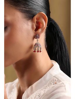 Biba - Women Dark Pink Alloy Jhumka
